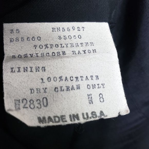 Classic Directions Women's Size 8 Black Lined One Button Suit Coat Jacket Blazer - Picture 8 of 10